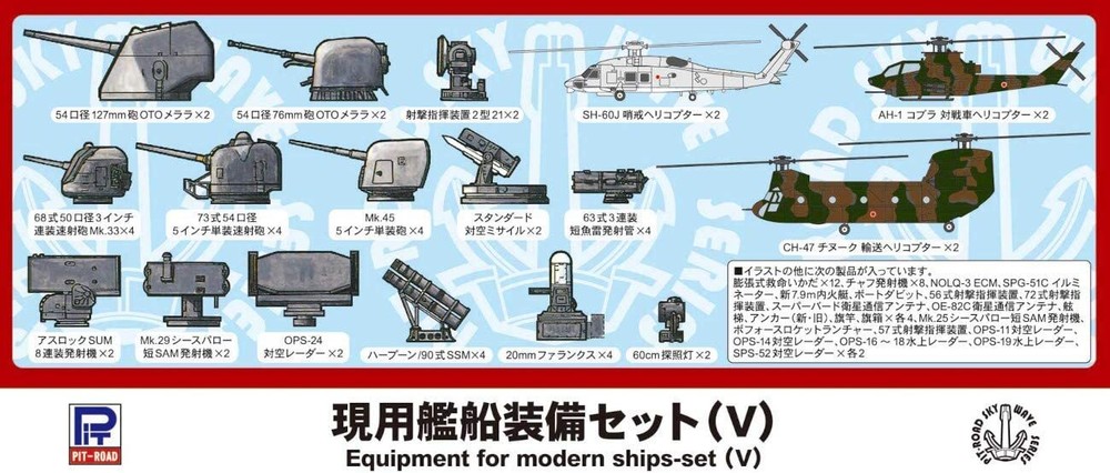 Pit-Road 1/700 Skywave E01 Ship Equipment Set [V]