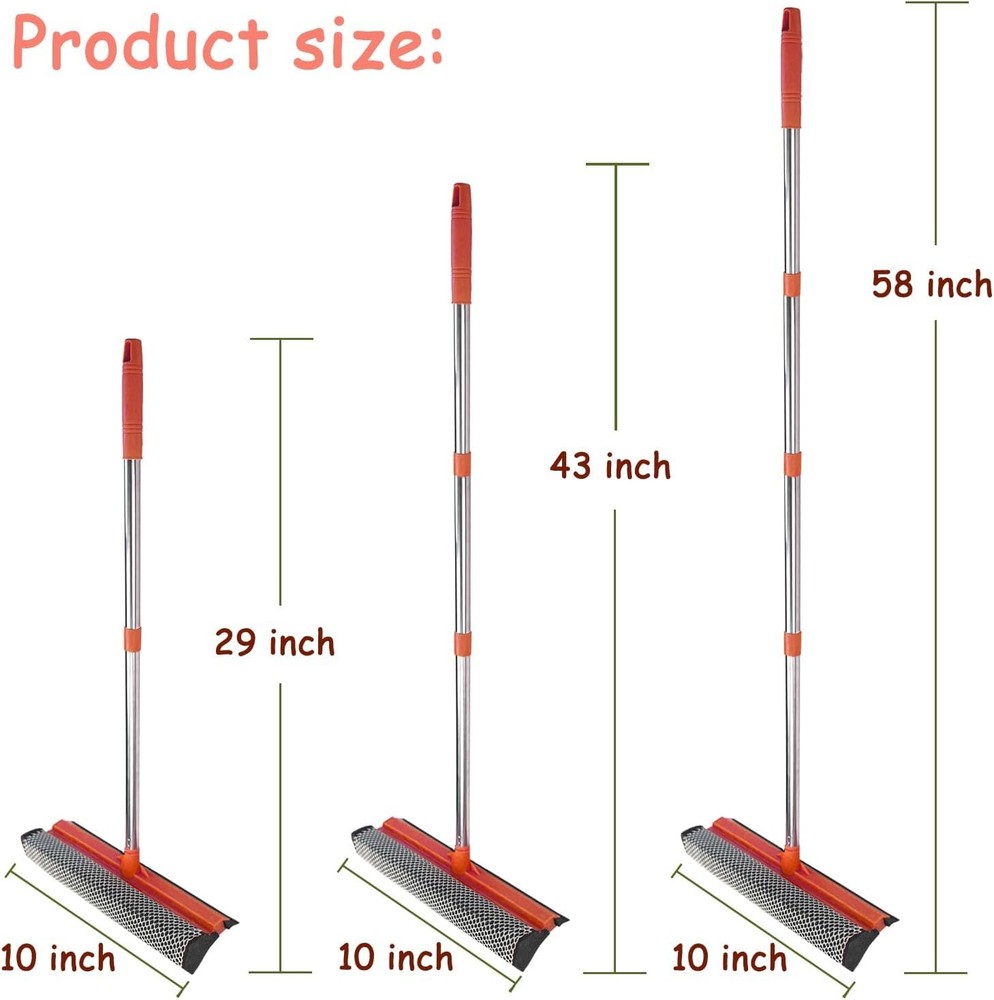 Window Squeegee for Window Cleaning, Squeegee Window Cleaner Tool 2 in 1 Car Win