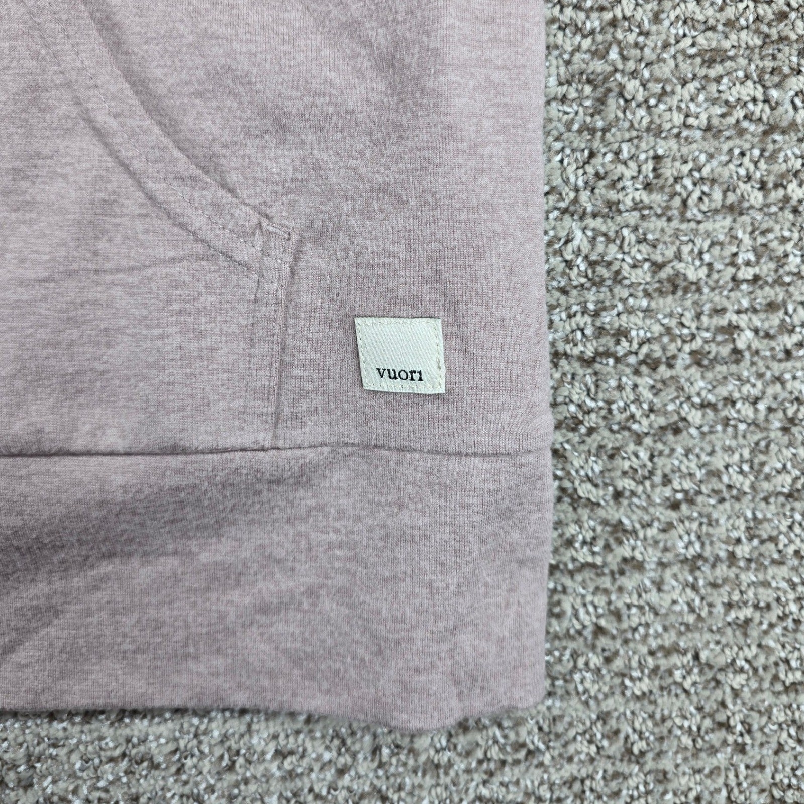 Vuori Halo Performance Hoodie 2.0 Womens Pink Full Zip Sweatshirt Size Medium