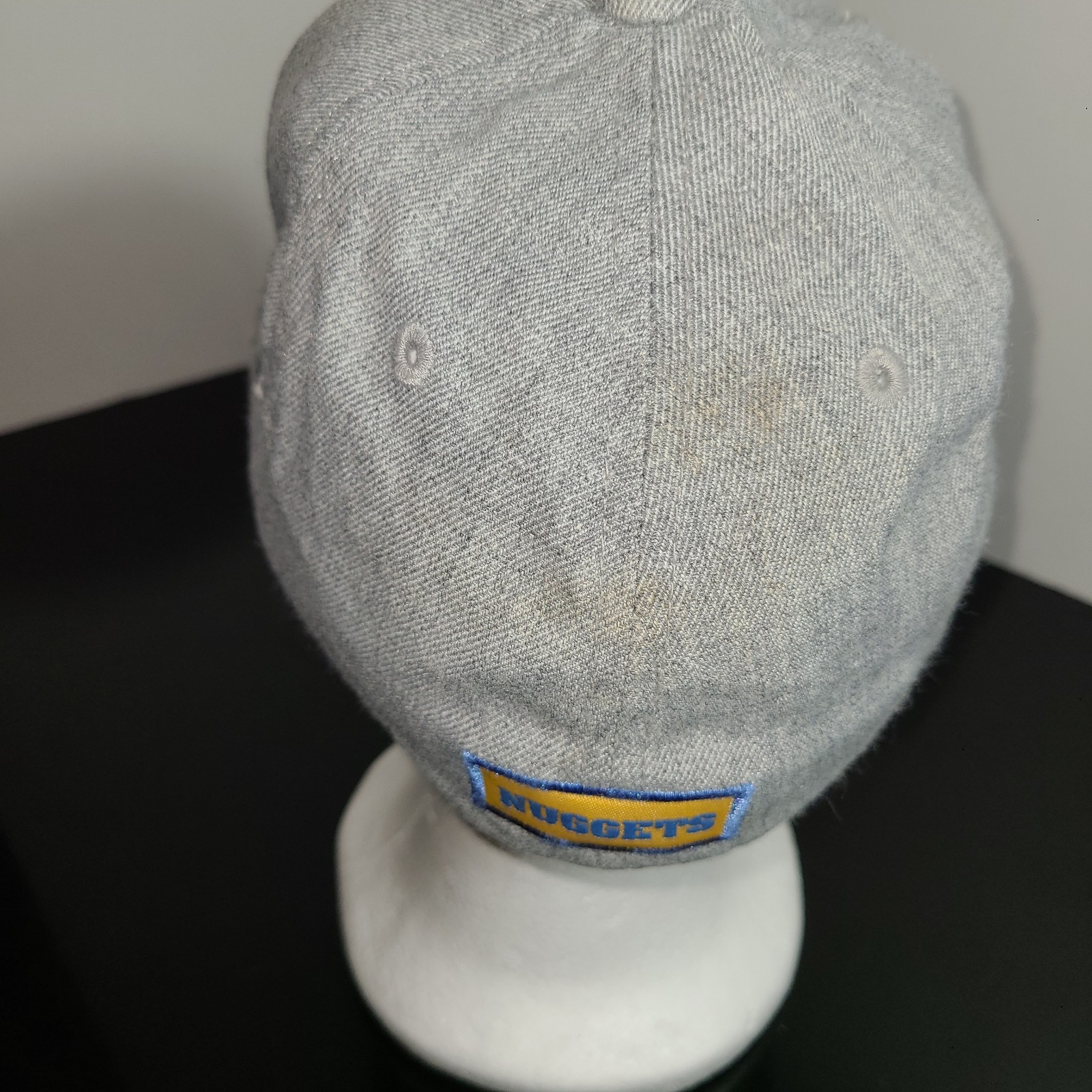 Denver Nuggets NBA Vintage Logo Cap Hat Altitude Authentics Sz 7 Fitted Gray