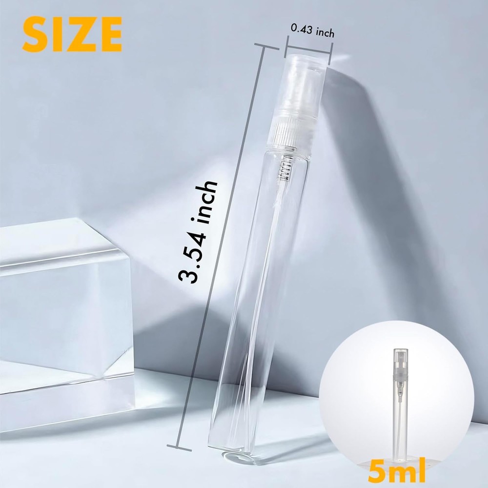 Mini Perfume Sample Bottles, 10 Pack 5 ml Plastic Small Perfume Spray Bottle, Fi