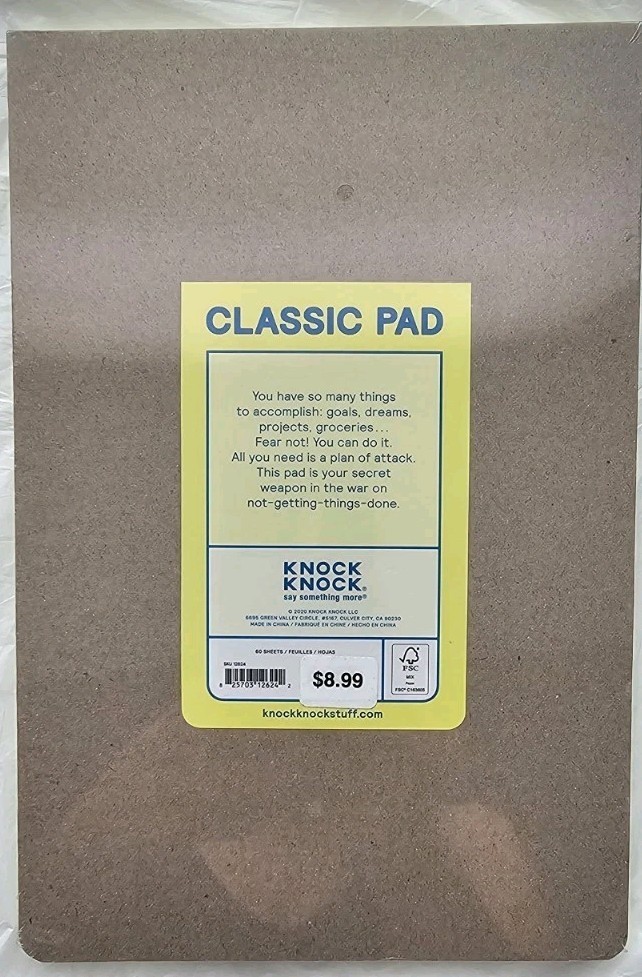 Knock Knock Plan of Attack Notepad