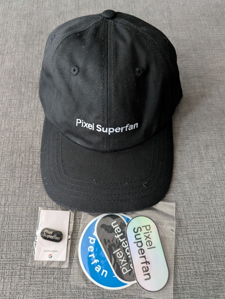 Pixel Superfan Exclusive Google Pin and Hat