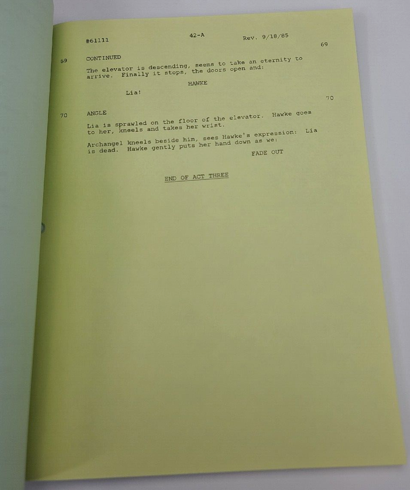 AIRWOLF / Robert Specht 1985 TV Script, Jan-Michael Vincent "The Deadly Circle"