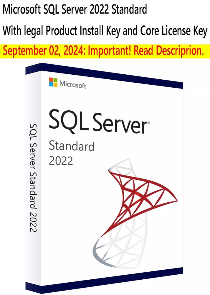Microsoft SQL Server 2022 Standard with 2 Core License, unlimited User CALs