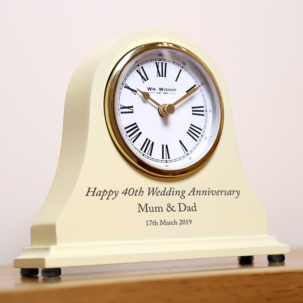 Personalised 40th Ruby Wedding Anniversary Mantel Clock 40 Years Gift Idea