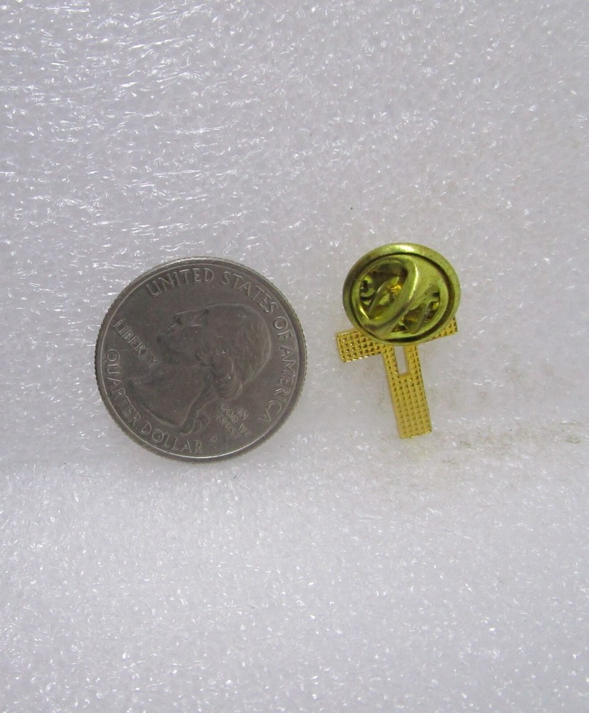 Gold Tone Cross Religious Pin