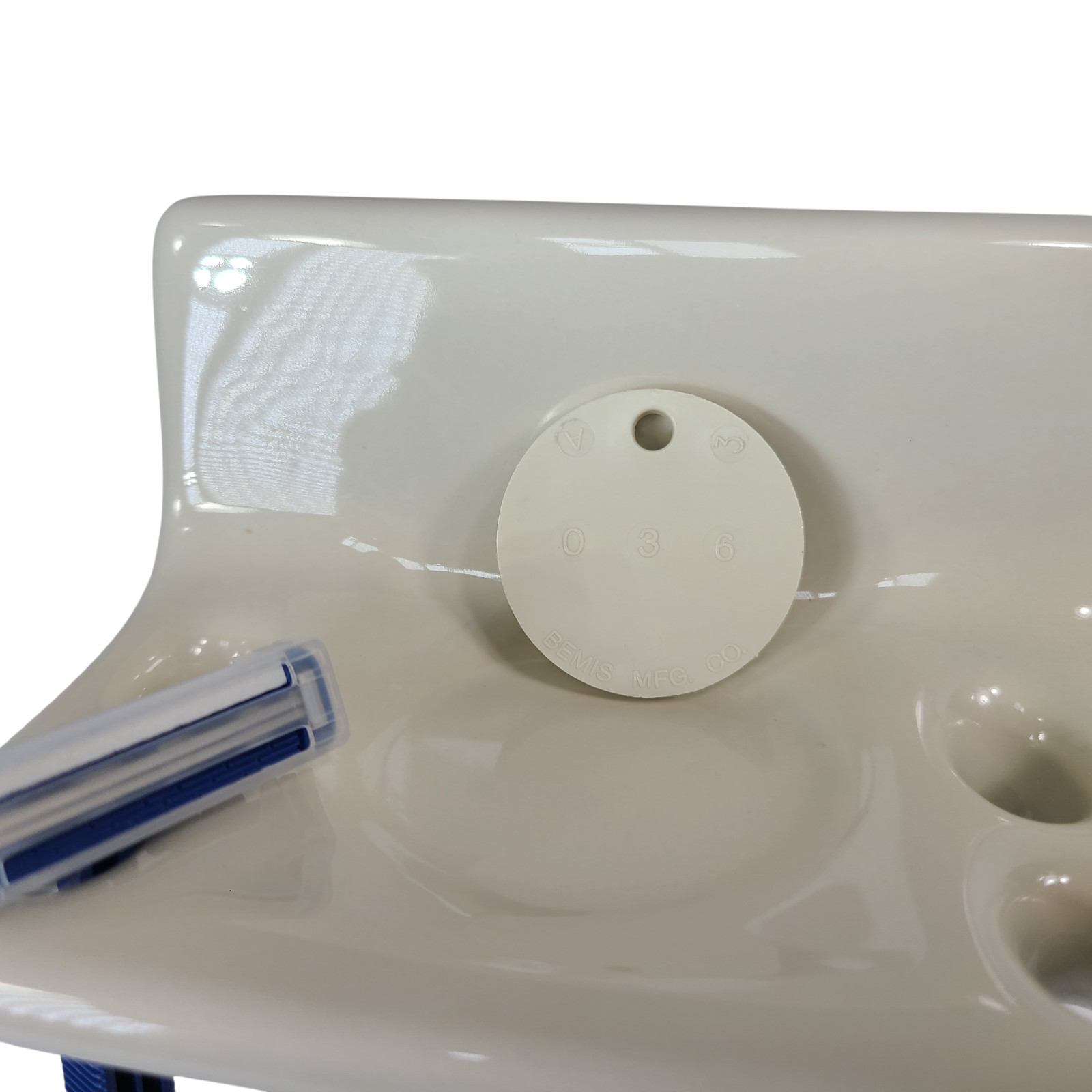 Vintage Beige Bone Almond Ceramic Tile Toothbrush Holder Tumbler Cup Tray Retro