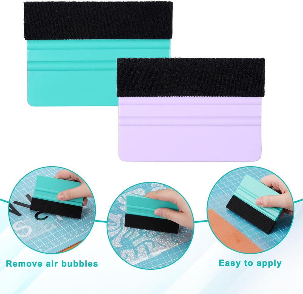 5 Pack Vinyl Squeegee Tool Set, Small Squeegee for Vinyl 2 Pcs Plastic Felt Sque