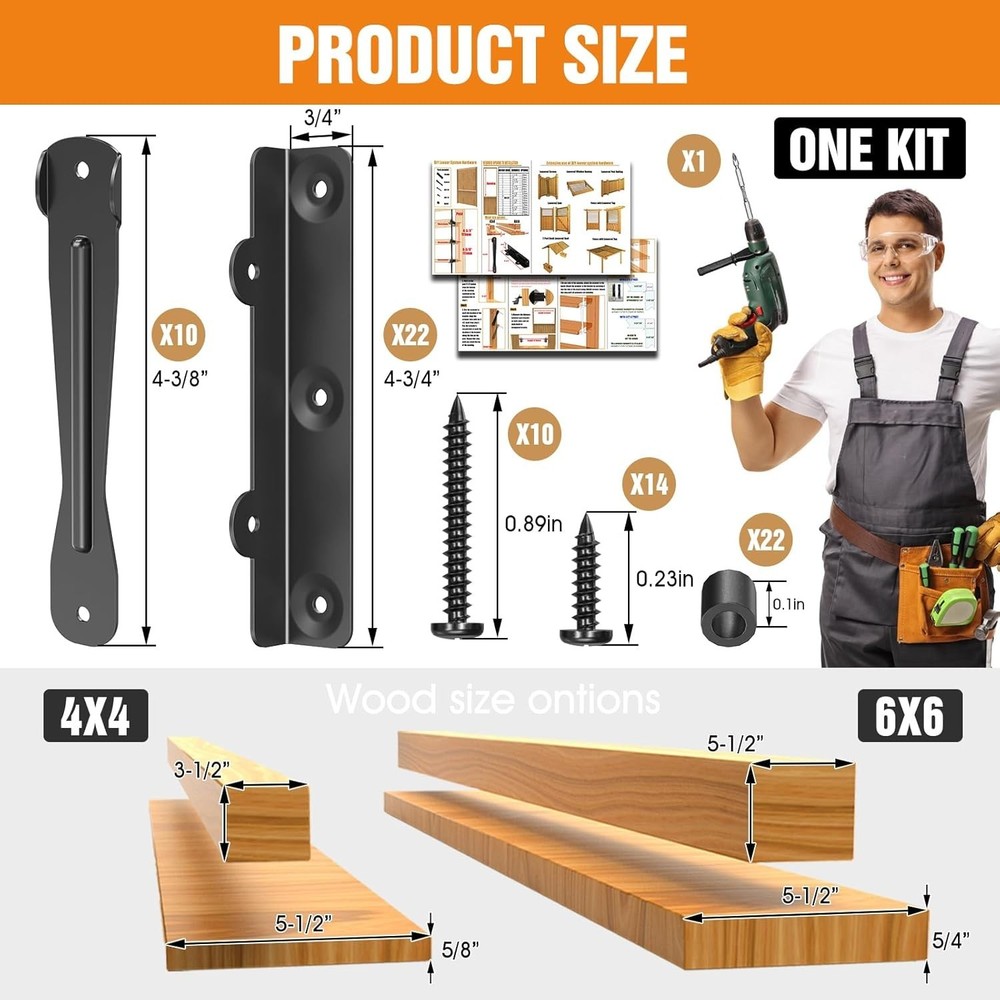 Louver Hardware Kit - Deck Sunblind System Brackets for Adjustable Outdoor Sh...