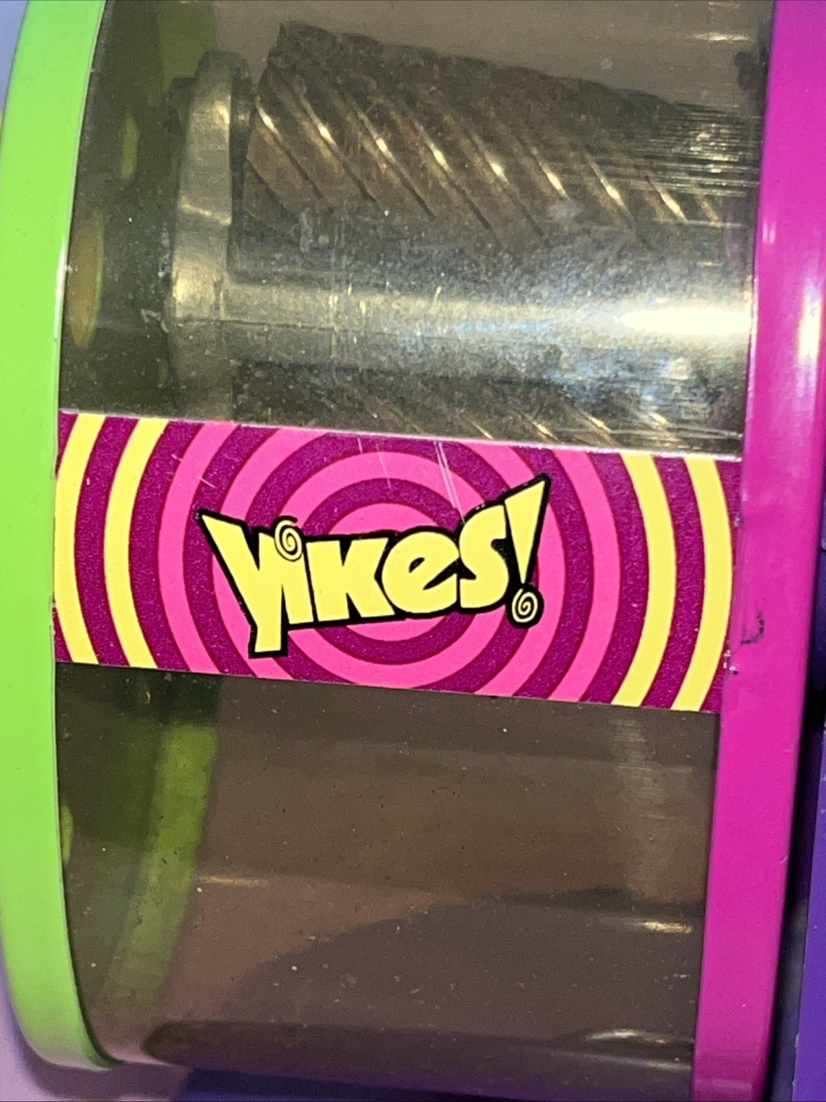 VINTAGE 90’s Nickelodeon Yikes! Neon Desktop Manual Crank Pencil Sharpener