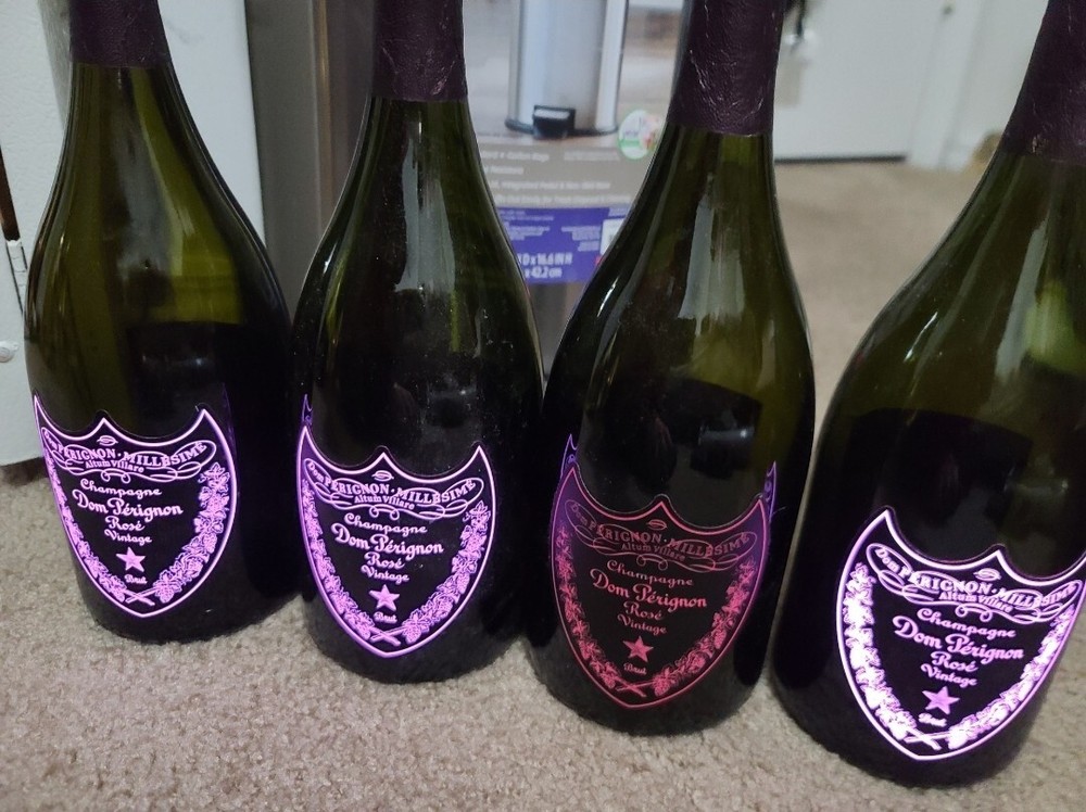 1 EMPTY Bottle Dom Perignon Rose Champagne Light Up 750 ML
