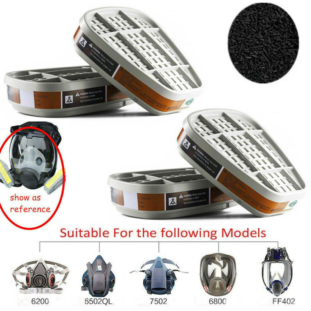 4PC 6001CN Organic Vapor Respirator Filter Cartridge For 6200 6800 7502 Gas Mask
