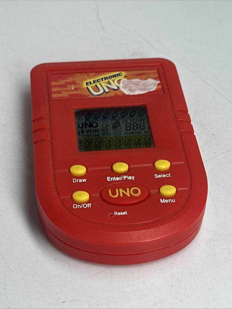 UNO Electronic Handheld Game Vintage Mattel 2001 Tested & Working