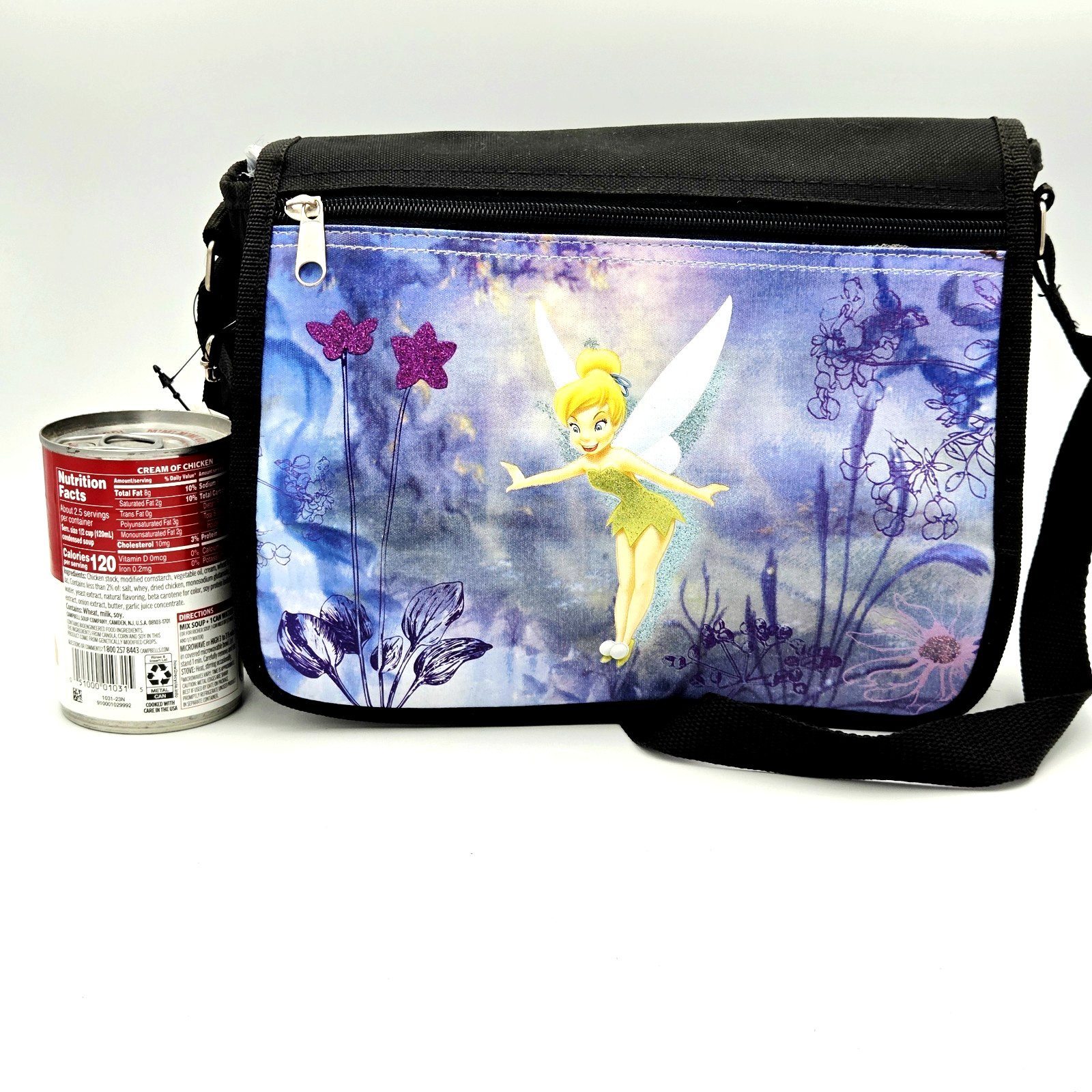 2005 Disney Tinker Bell Small Glitter 11" x 7" Messenger Tablet Bag Purse Tote