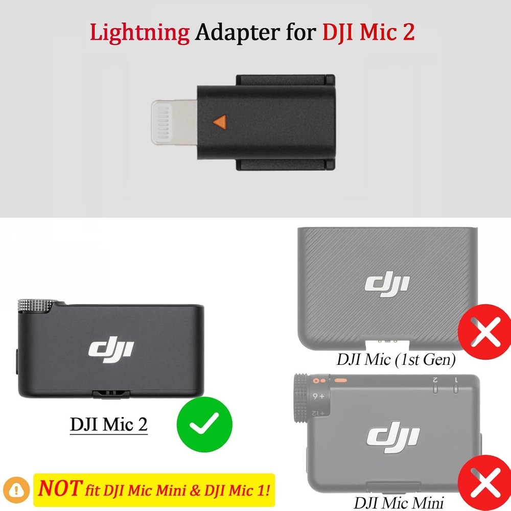 Original Mobile Phone Adapter for DJI Mic 2 Lightning Adapter, 2