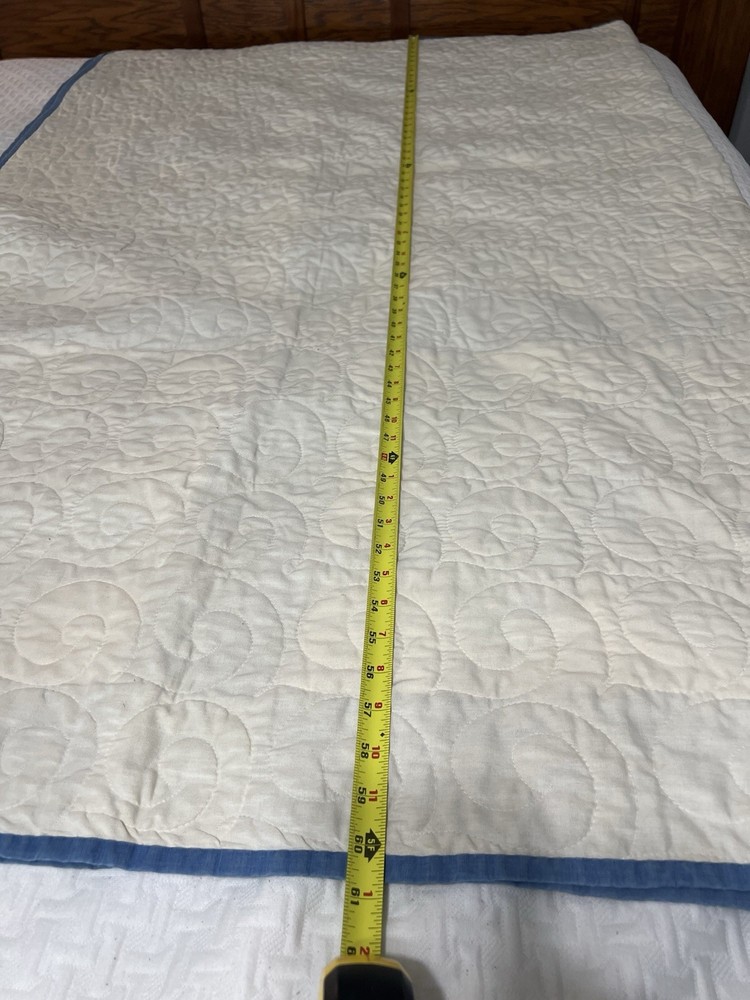 Full Size Patchwork Quilt Blue And White Star Design
