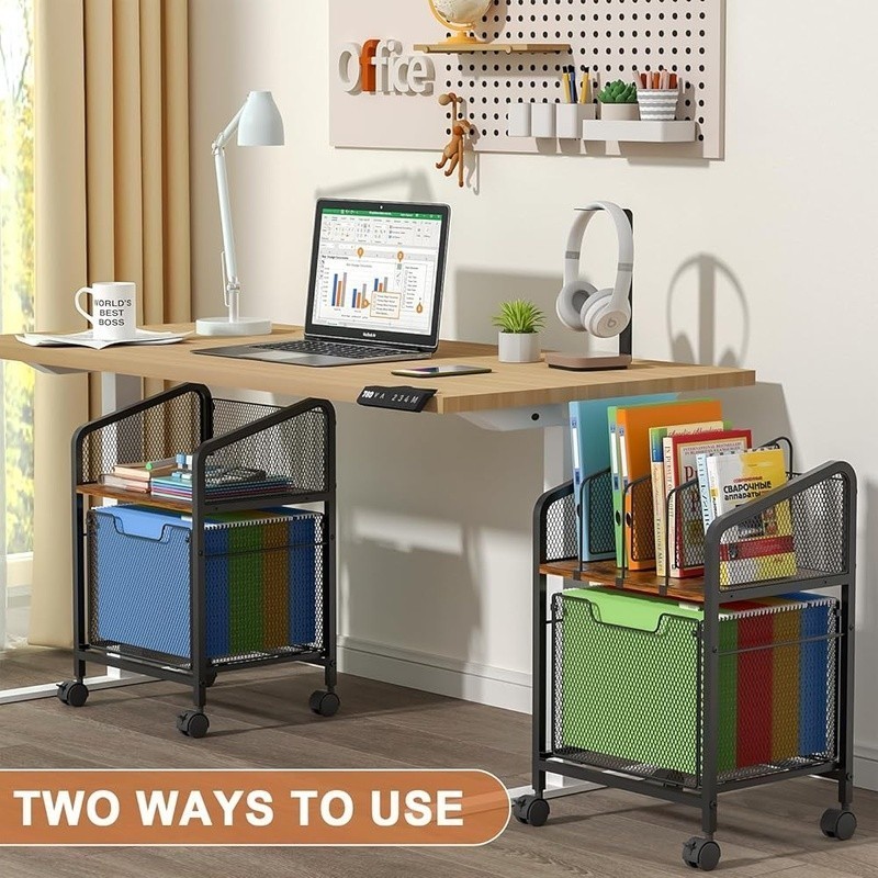 Rolling File Cabinet Adjustable Dividers Ample Storage Easy Move Organizer New