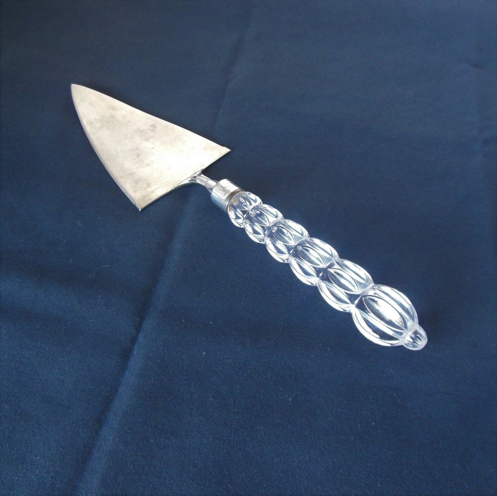 Mikasa Cake Knife Crystal Handle Silver Plated Rousseau Pattern