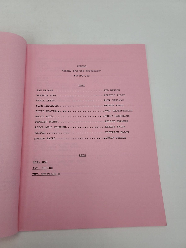 CHEERS / Brian Pollack 1989 TV Script, Stack Pierce "Sammy and the Professor"