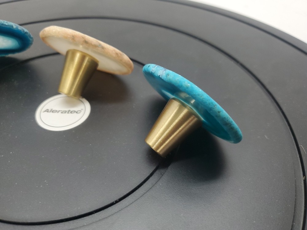 Agate Slice Cabinet Knobs with Screws Set of 3 Drawer Pull Handles Dresser