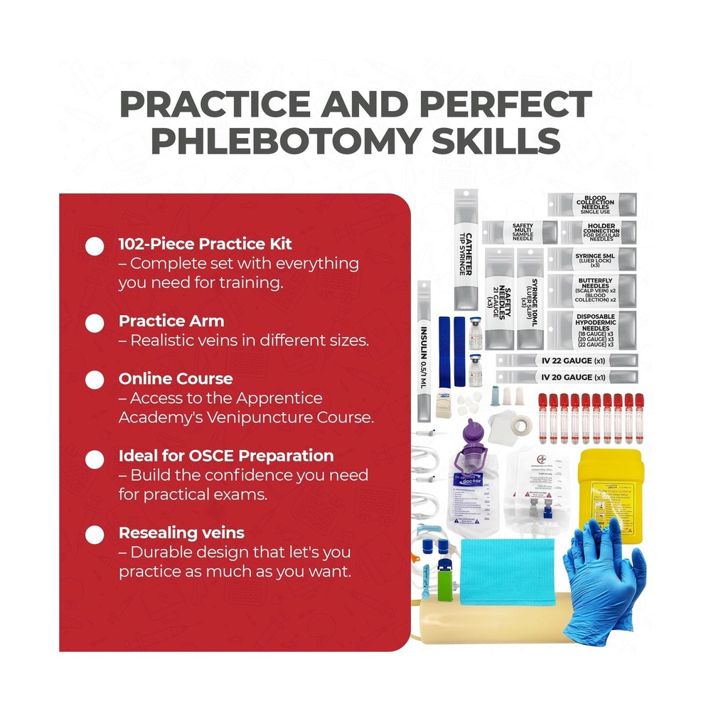 The Apprentice Doctor Phlebotomy Practice Arm Kit with Online Learning – S