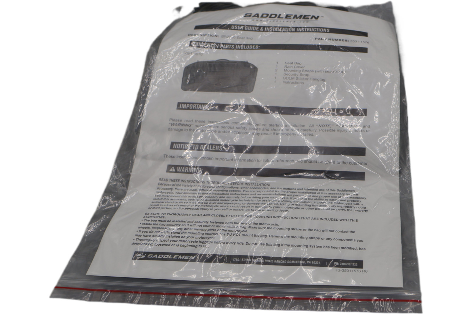 NEW SADDLEMEN TACTICAL BR2200 BACKREST BAG FITS HARLEY-DAVIDSON TOURING