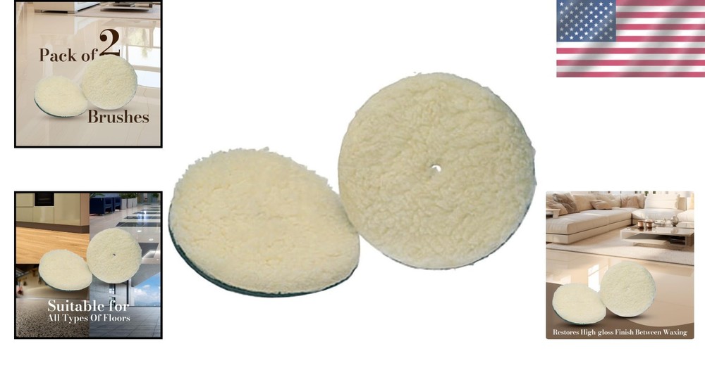 Versatile Two-Pack of 6" Lambswool Pads for Home Buffer Machines - Easy Shine