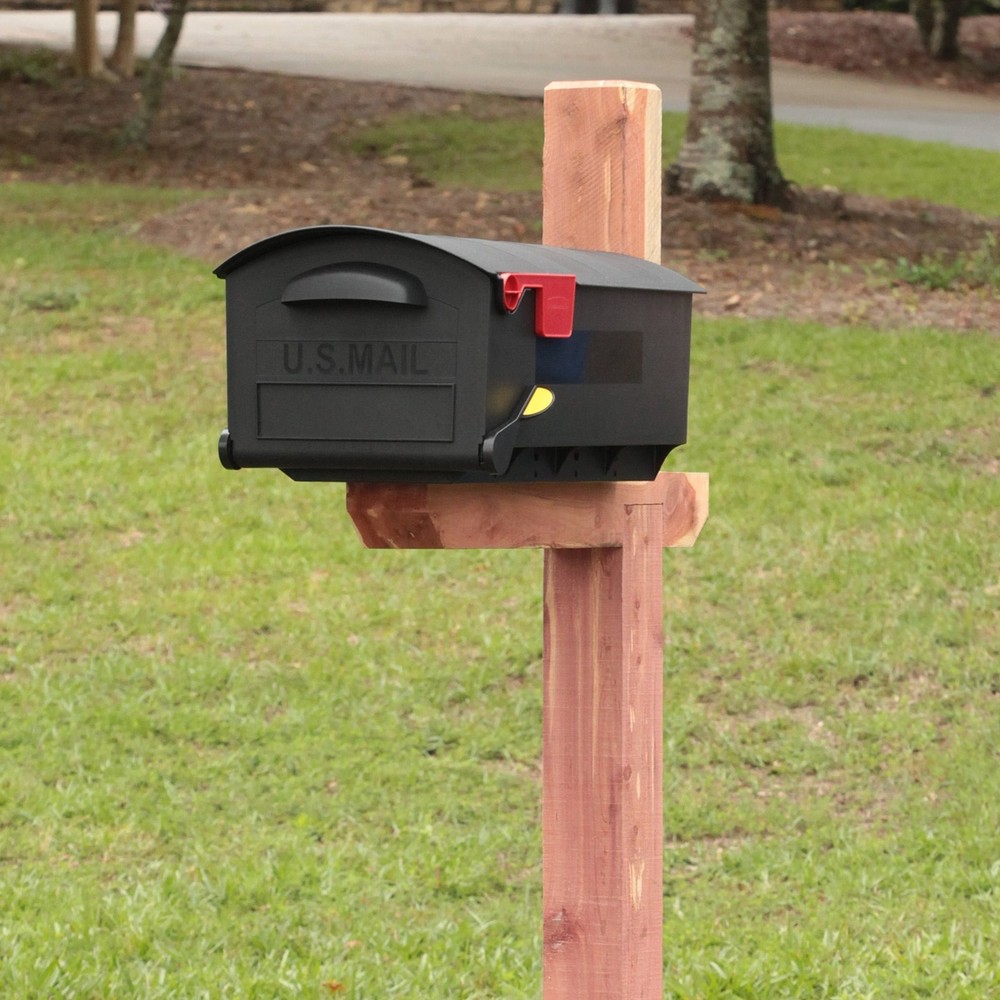 NIB Architectural Mailboxes Patriot Plastic, Large, Post-Mount Mailbox in Black
