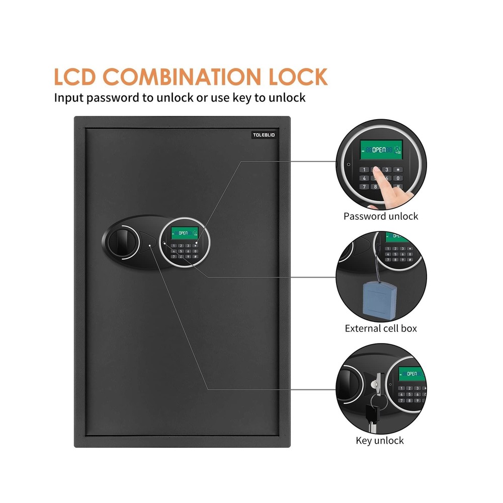 144 Position Key Lock Box Wall Mount with Combination Lock, Digital Key Cabin...