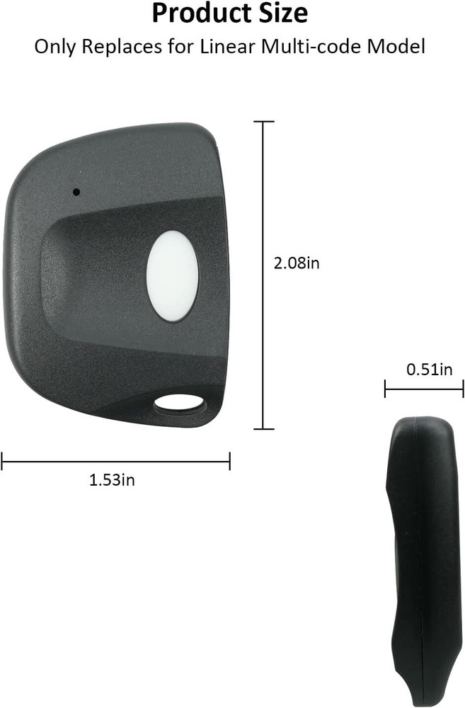 2 Pack For Linear Delta 3 Remote Garage Door Remote Control Transmitter 8 Dip US