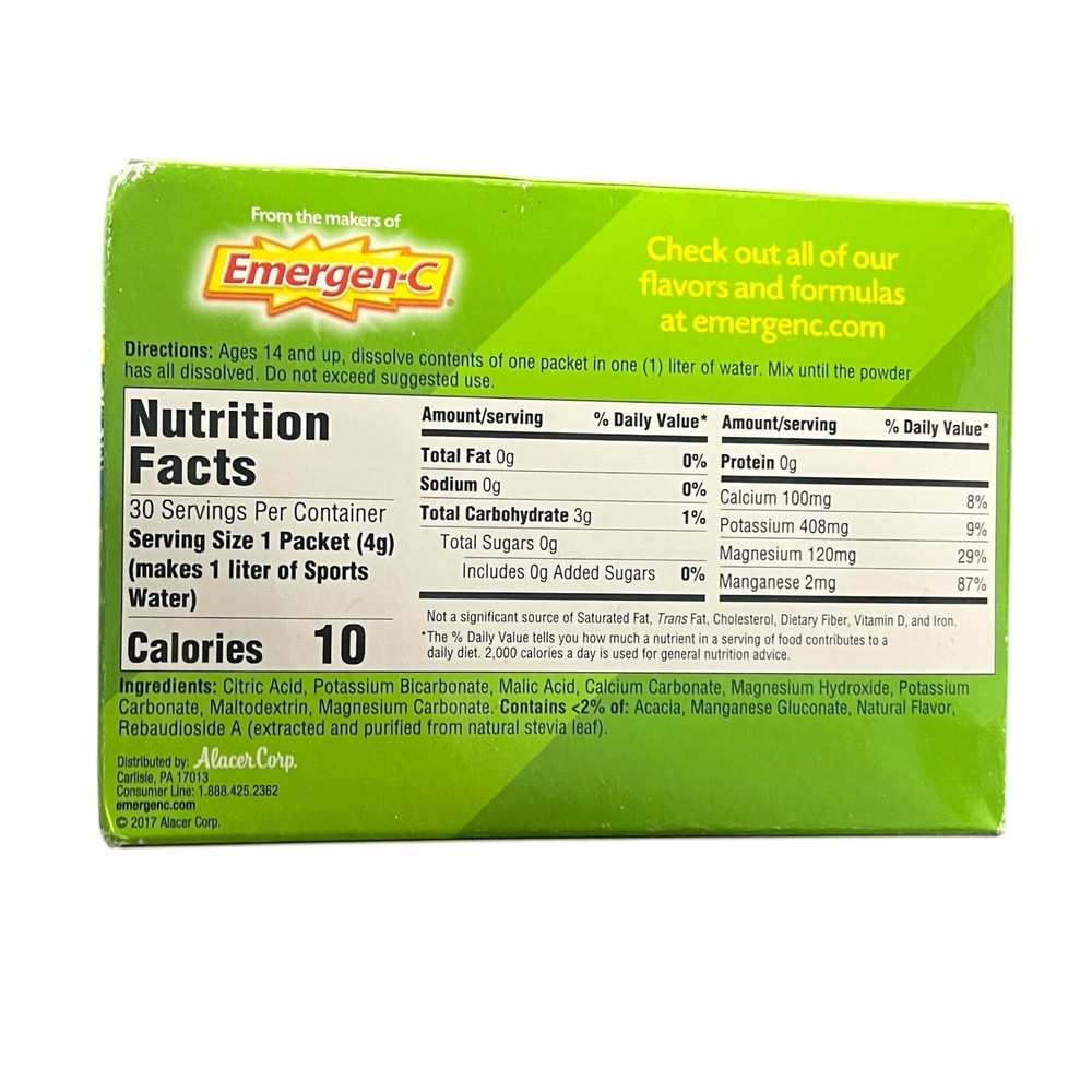 EMERGEN-C Electro MIX Electrolyte Replacement Drink Lime Lemon 30Packag VHTF NEW