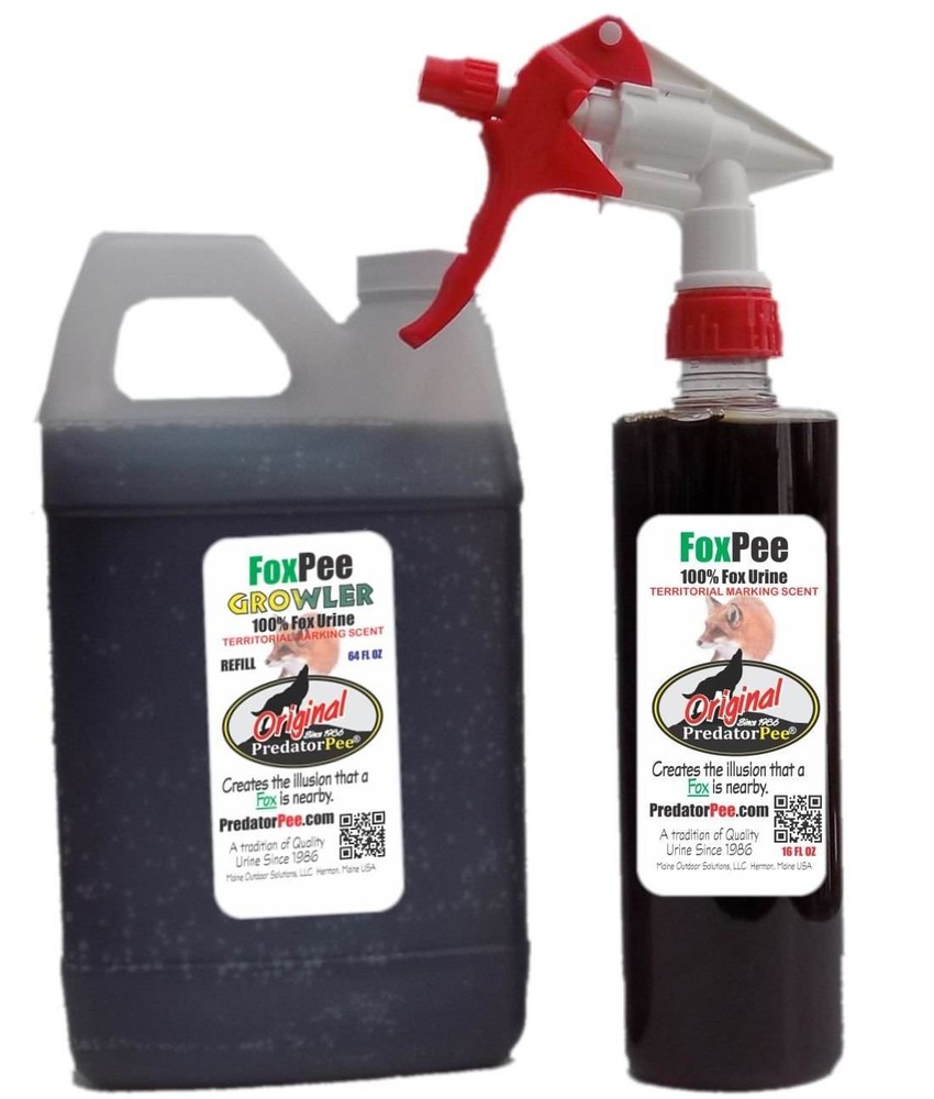 Predator Pee - 100% Pure Fox Urine - 64 oz Refill Jug 16 oz Sprayer Combo