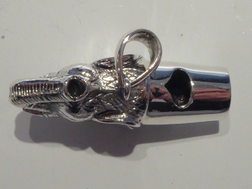 SOLID SILVER NOVELTY ELEPHANT WHISTLE