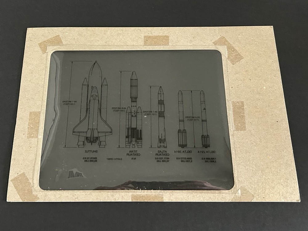 1978 NASA KSC Shuttle Space Rocket Booster Size Presentation Transparency-672