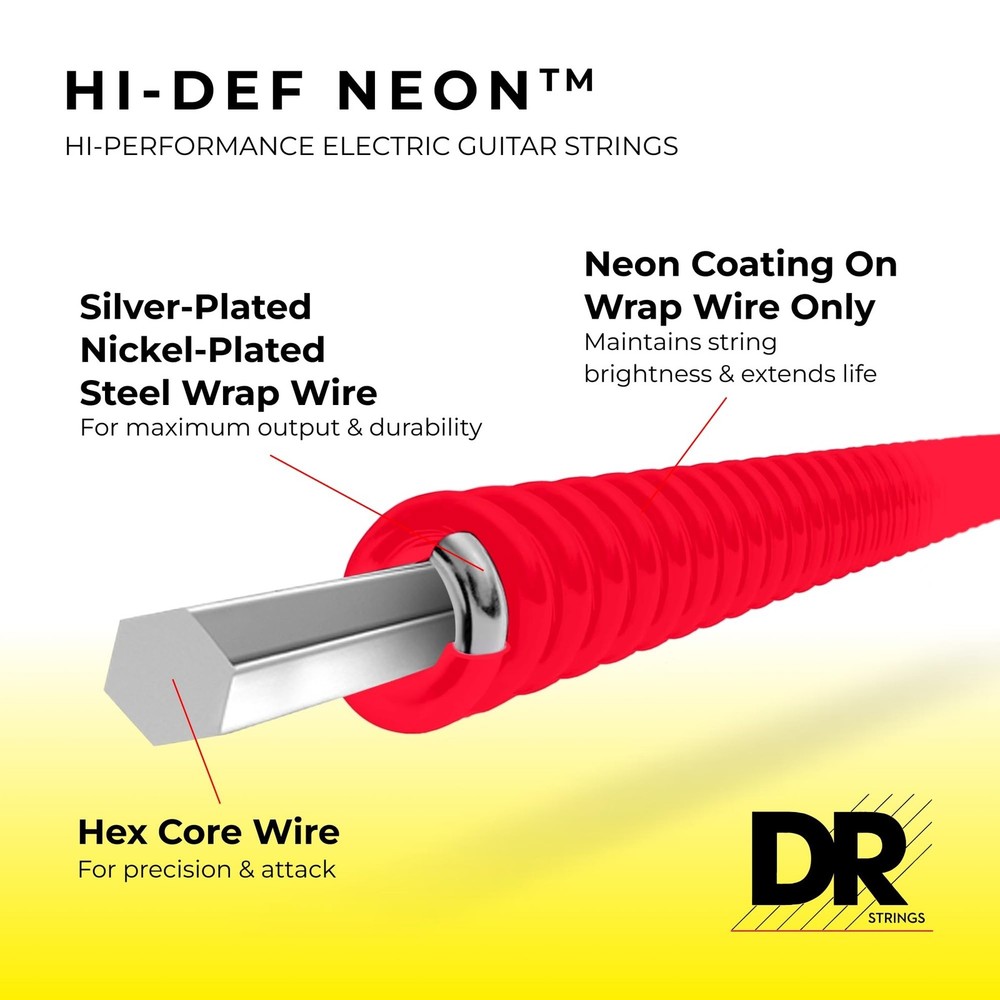 DR Strings HI-DEF NEON Electric Guitar Strings (NMCE-9)