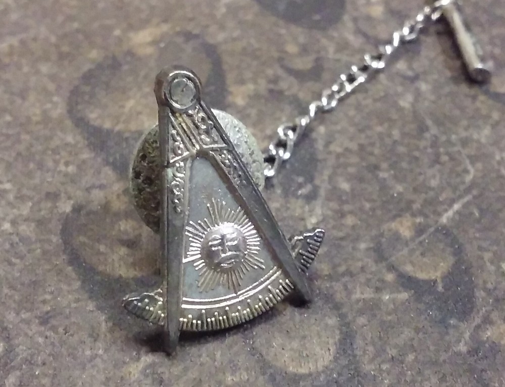 Engineers Compass and Ruler tie tack pin badge