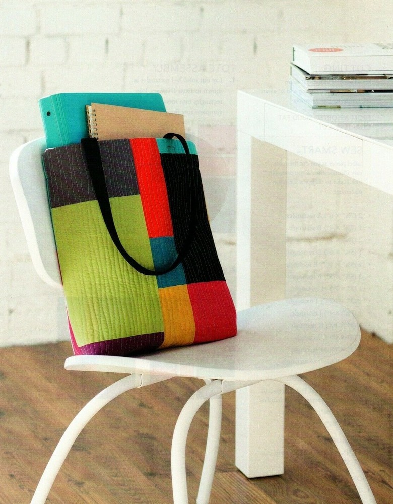 Modern Tote Quilt Pattern Pieced NM