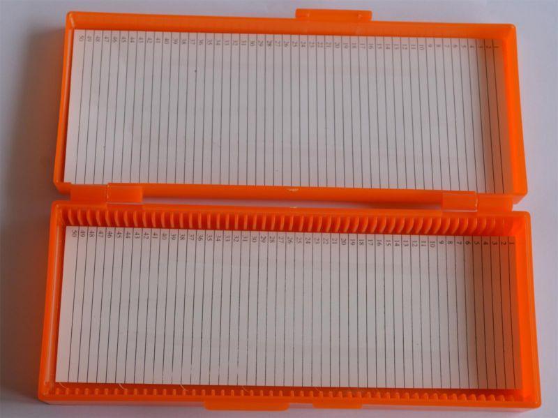 1pc New Microscope Slides Box Slide Storage Holds 50 Slides color randomly