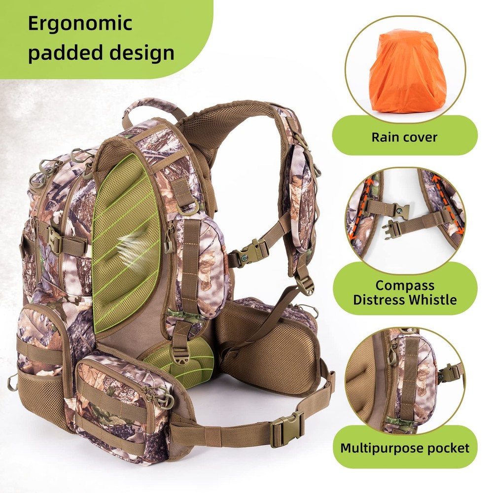 BLISSWILL Large Hunting Backpack with padded compartment for Bow with Waterpr...