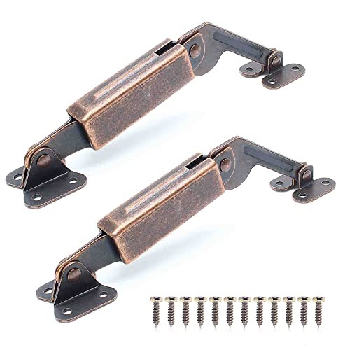 Spring Lid Hinge Left Right Down Support for Sofa, Box, Cabinet - Red Bronze
