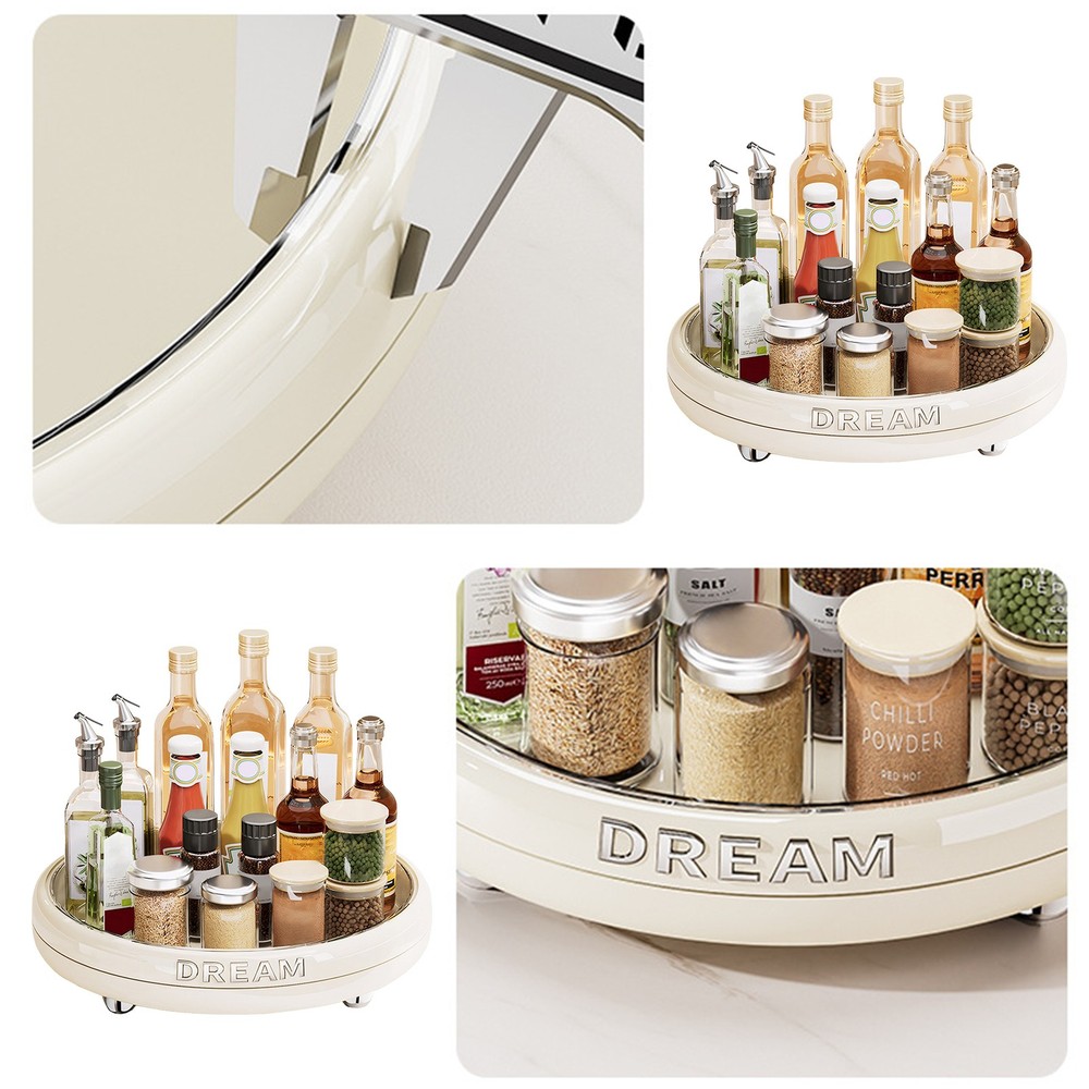 Rotating Kitchen Storage Tray Waterproof C ondiment Holder Kitchen Accessory
