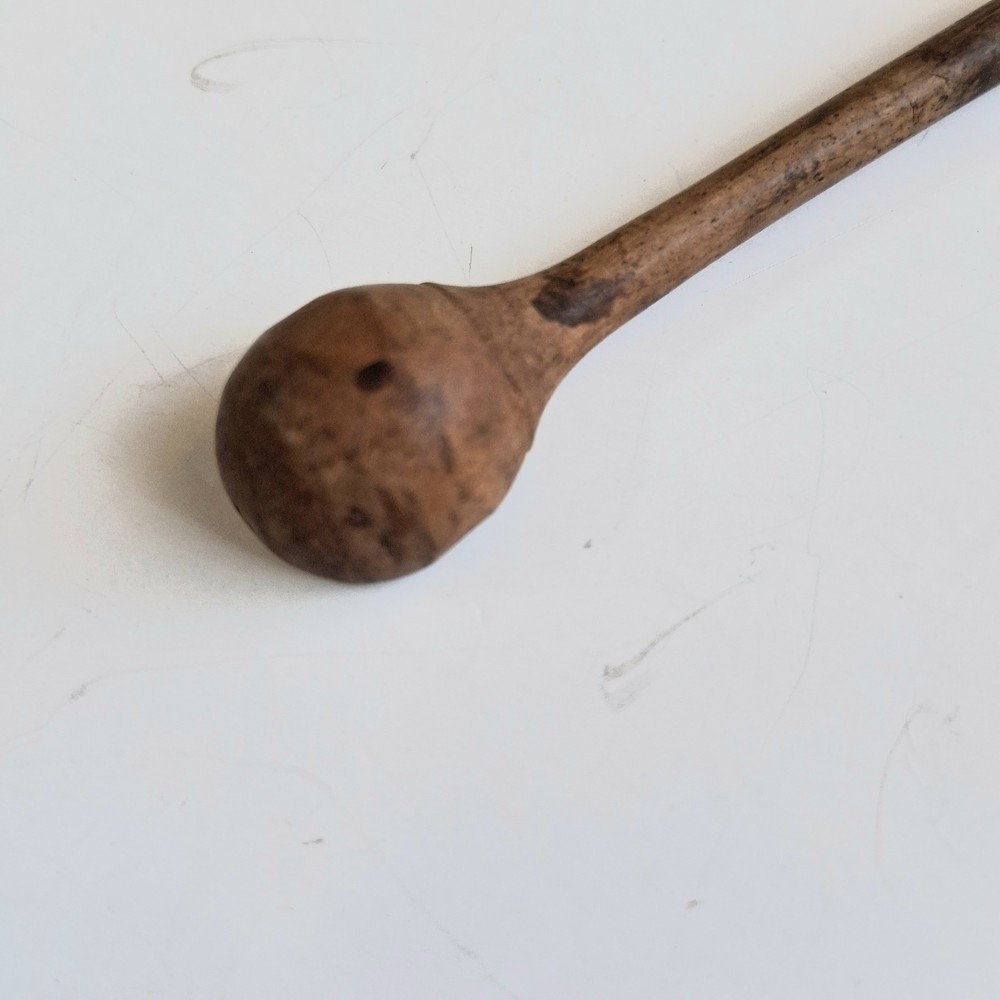 Antique Wood Treen Snuff Spoon