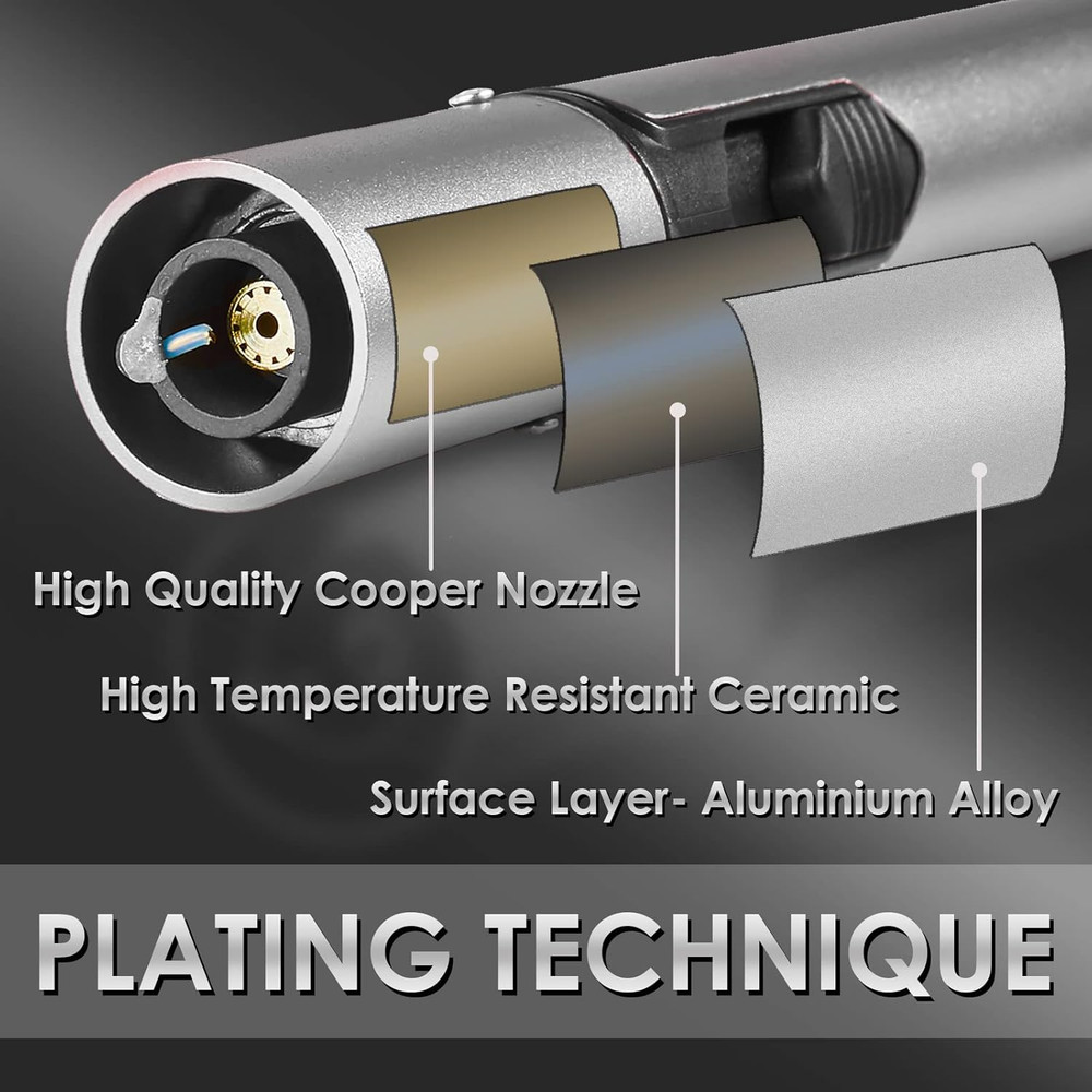 3 Pack Butane Torch Lighters 6 Inch Refillable Pen Lighter Adjustable Jet...