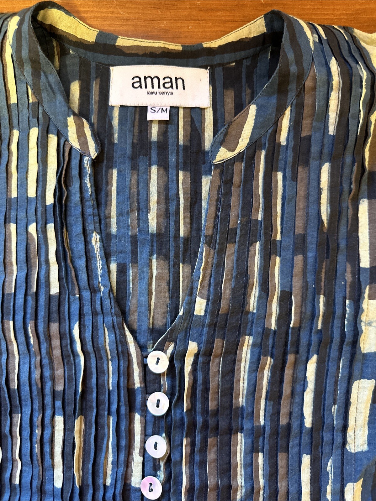 Aman Lamu Kenya Dress S/M Africa Timeless Peasant Boho Unique Flowy Tribal