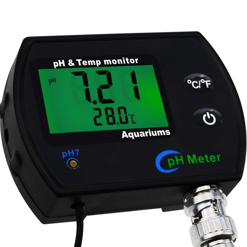 2-in-1 Combo pH & Temperature Meter Water Quality Tester Replaceable BNC pH E...