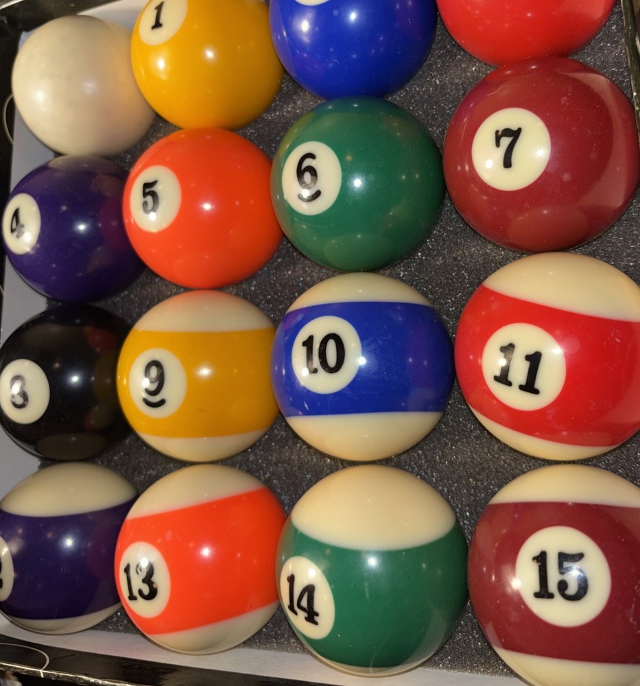 Vtg Pool Balls Complete Billiard Set