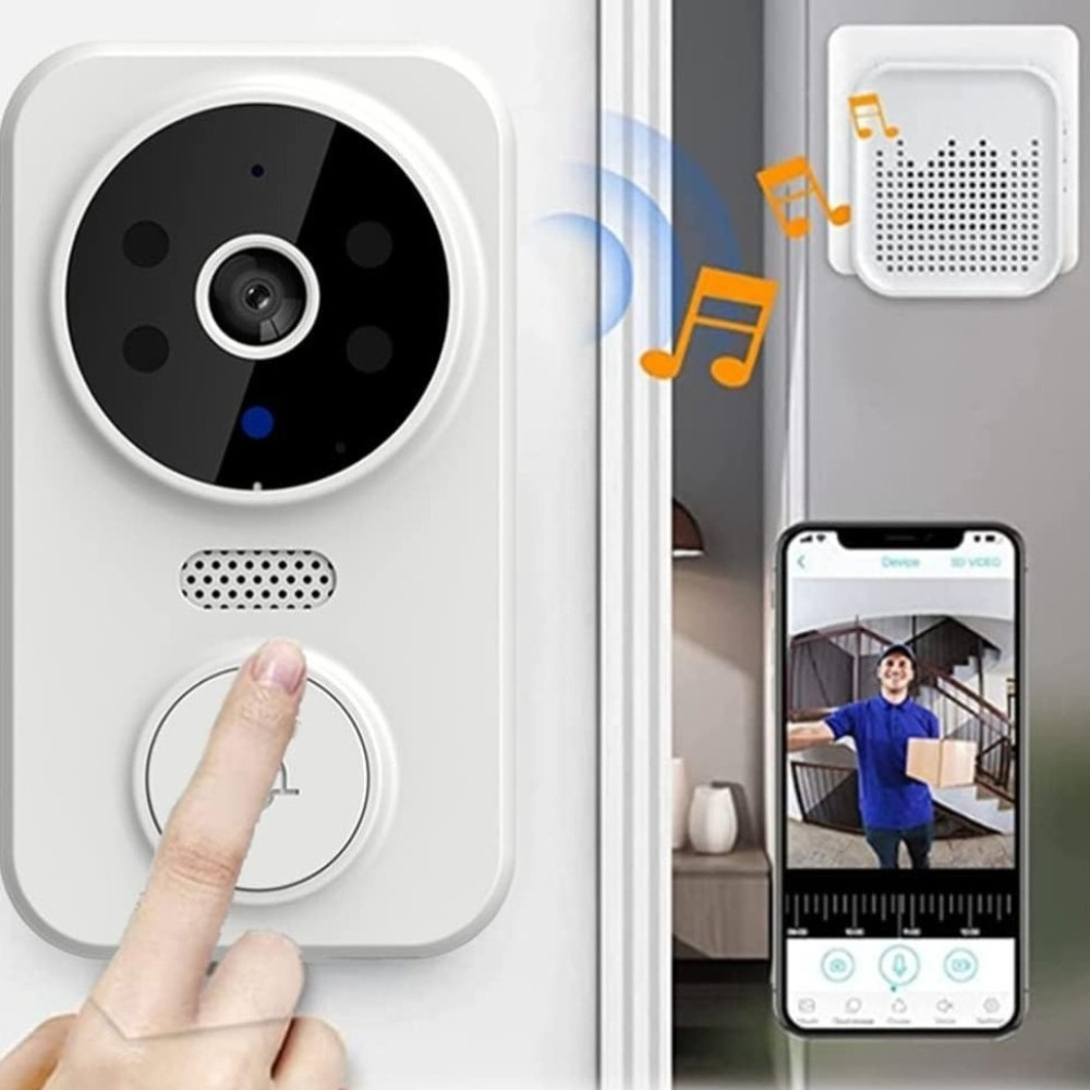 WiFi Video Doorbell with Two-Way Audio & Night Vision, Remote Security System