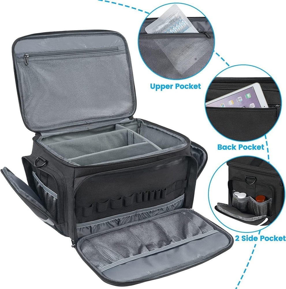 Versatile First Aid Kit Bag with Adjustable Shoulder Strap and Zippered Pockets