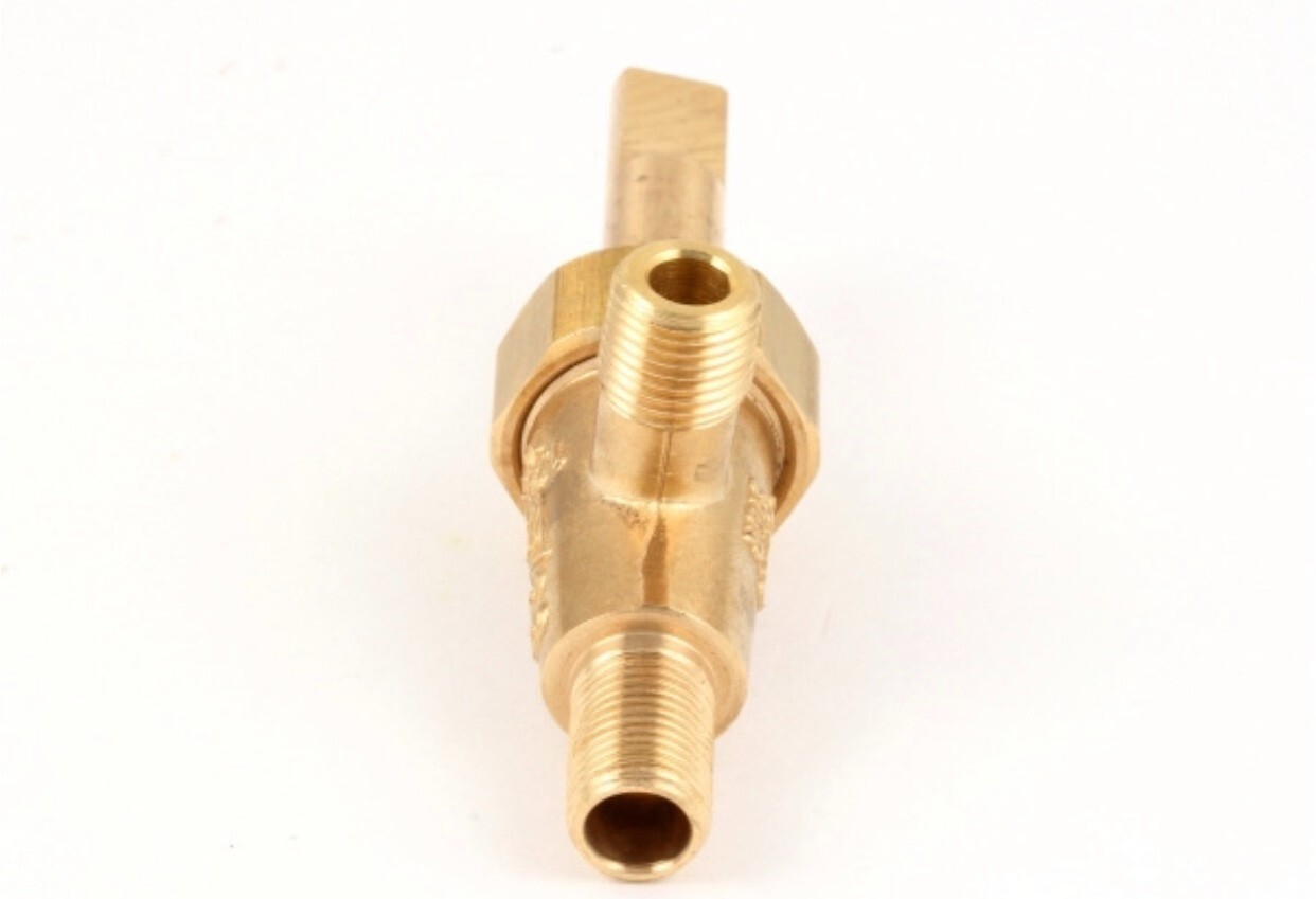 American Range Brass Burner Valve 1/8" MPT Gas IN/OUT - 521166